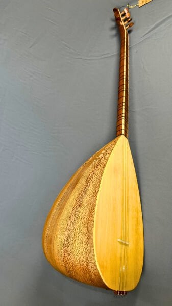 Uzun Sap Sade Model 40 Tekne Yaprak Çınar Bağlama | Telli Çalgı Yapım
