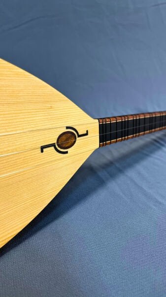 Uzun Sap Oyma Dut Çiçek Motifli 28 Tekne Profesyonel Cura Bağlama | Telli Çalgı Yapım