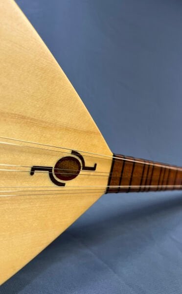 Uzun Sap Yaprak Maun Profesyonel Bağlama | El Yapımı Mat Cila Bağlama | Telli Çalgı Yapım