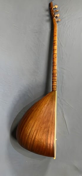 Uzun Sap Yaprak Maun Profesyonel Bağlama | El Yapımı Mat Cila Bağlama | Telli Çalgı Yapım