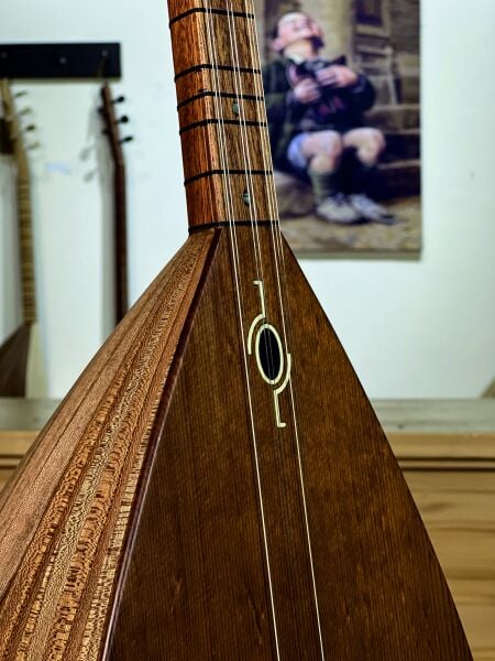 Kısa Sap Profesyonel Bağlama 42,5 cm Karaağaç Saz