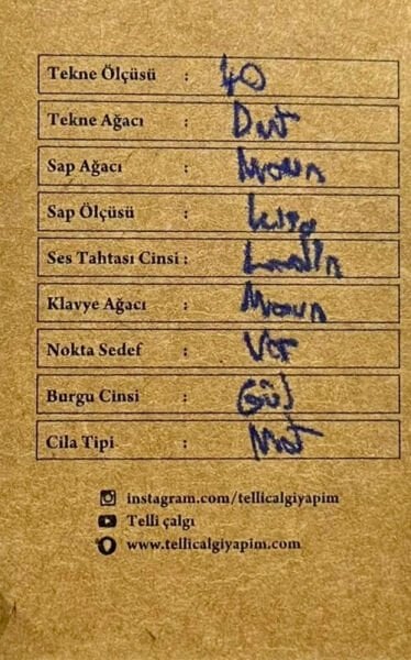 Telli Çalgı Yapım Si Kesik Yaprak Maun Damla Tekne Profesyonel Kopuz Bağlama