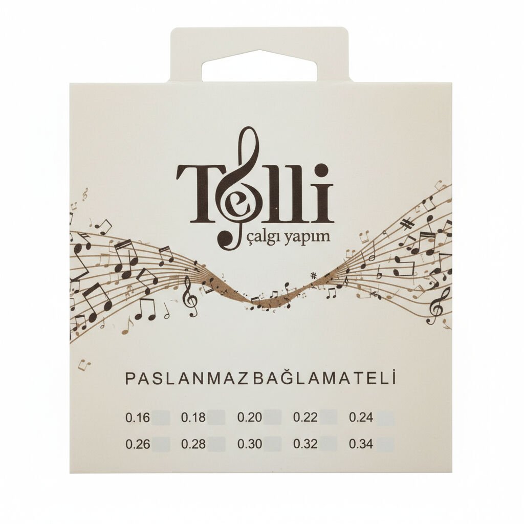 Telli Çalgı Yapım Kısa Sap İnce Bam Teli 0,40 mm