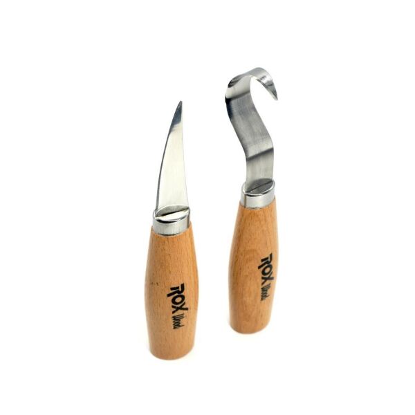 rox wood 4505 ahşap kaşık kuksa oyma bıçak seti 2 parça