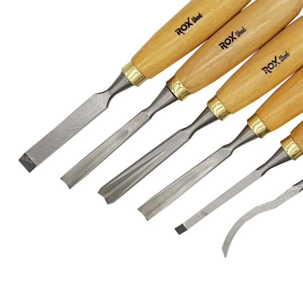 rox wood ahşap oyma ıskarpela seti 6 parça neopren çantalı