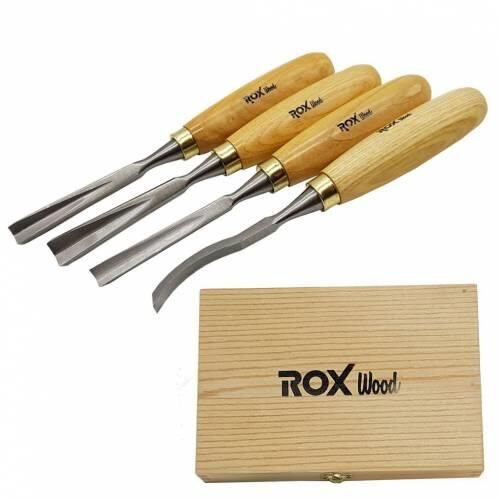 rox wood ahşap oyma ıskarpela seti 4 parça ahşap kutulu