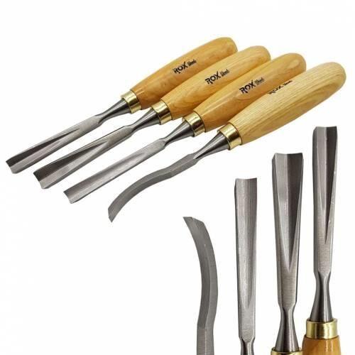 rox wood ahşap oyma ıskarpela seti 4 parça ahşap kutulu