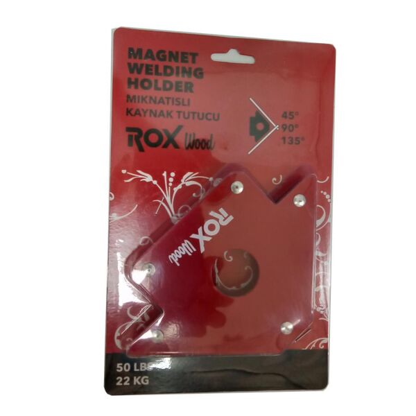 Rox Wood 0072 Manyetik Açılı Kaynak Tutucu Mıknatıs Gönye 50 Lbs