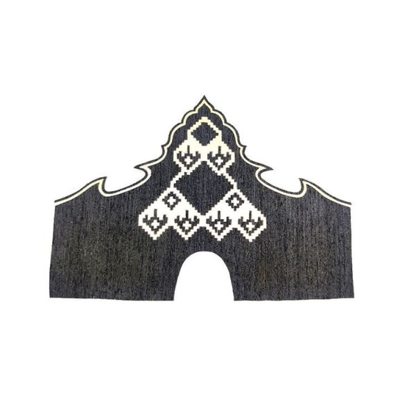 siyah zemin beyaz kontürlü kilim motifli kaplama