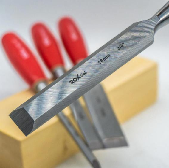 Rox Wood 0184 Ahşap Oyma, Düz Uçlu Iskarpela Takımı 4 Parça