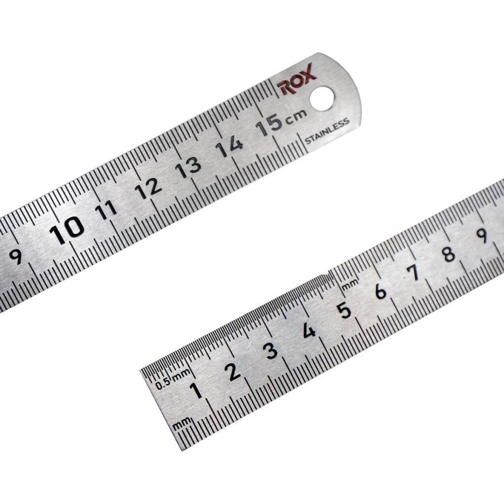Rox 0198 Çift Taraflı Çelik Cetvel 150 mm – Hassas Ölçüm Aracı