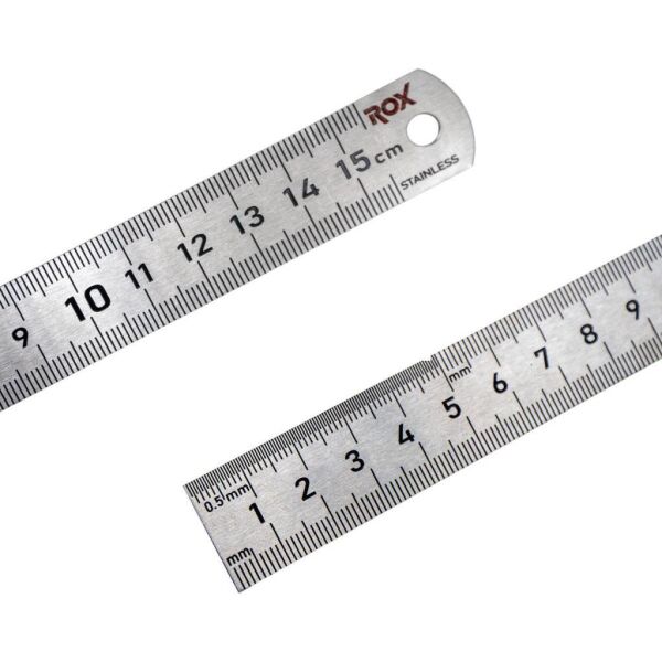 Rox 0198 Çift Taraflı Çelik Cetvel 150 mm – Hassas Ölçüm Aracı