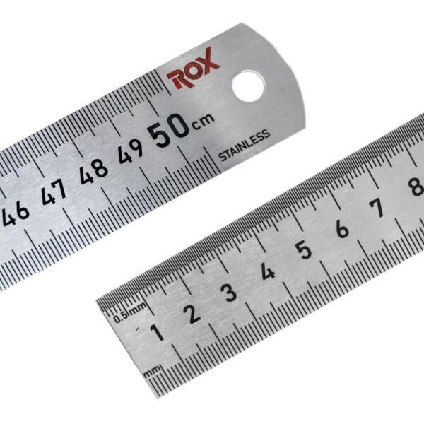 Rox 0200 Çift Taraflı Çelik Cetvel 500 mm – Hassas Ölçüm Aracı