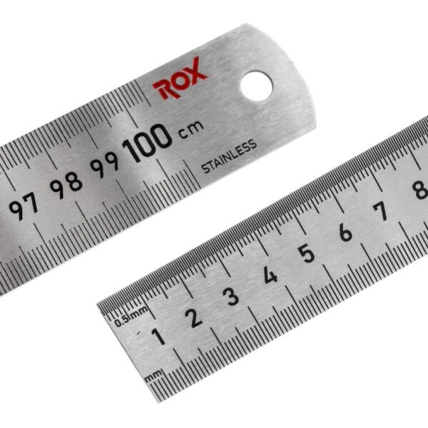 Rox 0201 Çift Taraflı Çelik Cetvel 1000 mm – Hassas Ölçüm Aracı