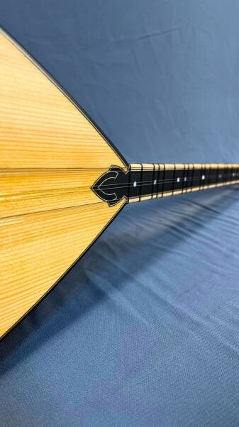 Kısa Sap Yaprak Karaağaç Kesik Tekne Profesyonel Bağlama 41 cm | Professional Short Neck Elm Wood Cut Bowl Baglama 41 cm