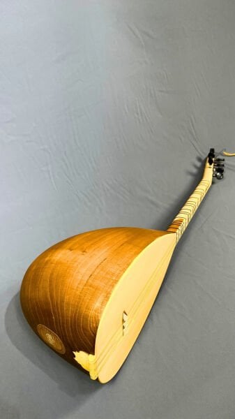 Kısa Sap Oyma Dut Profesyonel Bağlama 35 cm | Professional Short Neck Carved Mulberry Baglama | Professionelle Kurzhalss geschnitzte Maulbeer Baglama