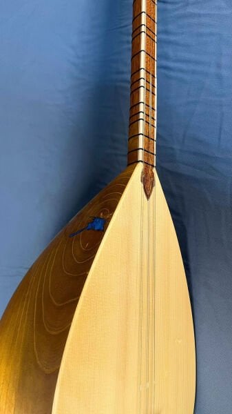 Uzun Sap Oyma Dut Profesyonel Bağlama 40 cm | Professional Long Neck Carved Mulberry Baglama | Professionelle Langhals geschnitzte Maulbeer Baglama