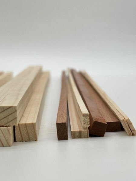 Masif Doğal Ahşap Çita Seti – Paduk, Köknar ve Maun - Solid Natural Wood Parquet Set – Padauk, Spruce, and Mahogany