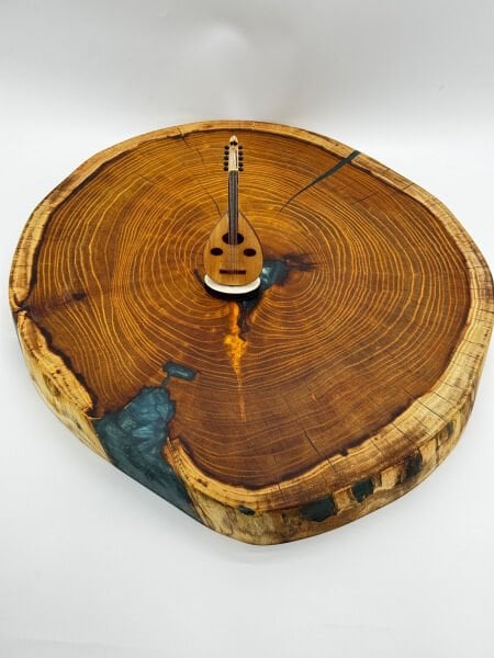 Epoksili Masif Dut Ağacı – Hobi ve Dekoratif Projeler İçin Özel Tasarım Ahşap Parça - Epoxy-Coated Solid Walnut Wood – Specially Designed Wooden Piece