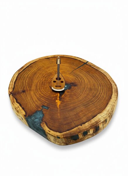 Epoksili Masif Dut Ağacı – Hobi ve Dekoratif Projeler İçin Özel Tasarım Ahşap Parça - Epoxy-Coated Solid Walnut Wood – Specially Designed Wooden Piece