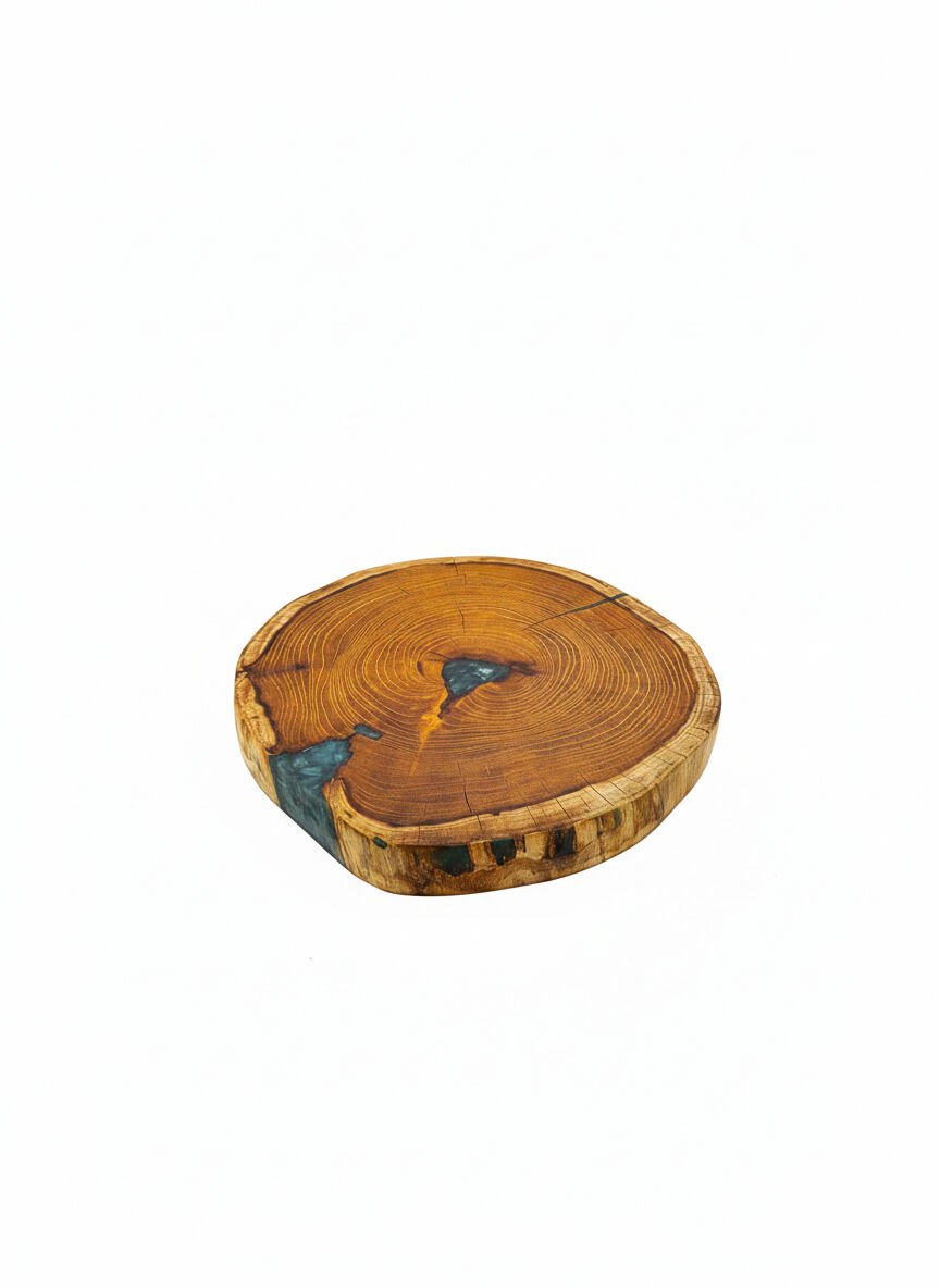 Epoksili Masif Dut Ağacı – Hobi ve Dekoratif Projeler İçin Özel Tasarım Ahşap Parça - Epoxy-Coated Solid Walnut Wood – Specially Designed Wooden Piece