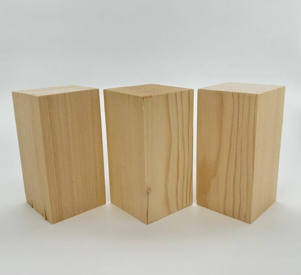 Köknar Ağacından 3'lü Ahşap Blok Seti