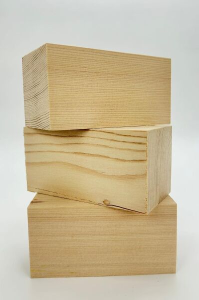 Köknar Ağacından 3'lü Ahşap Blok Seti