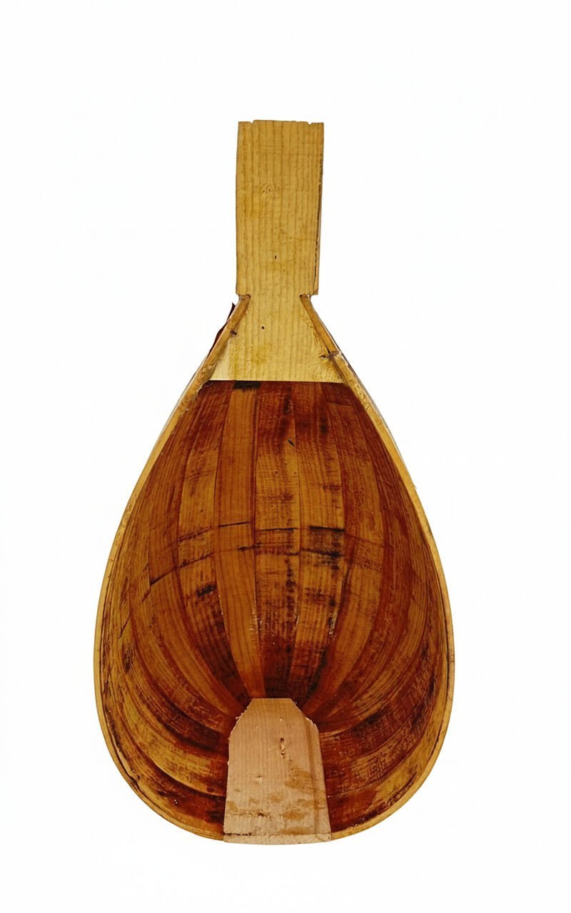 Yaprak Dut Cura Teknesi - Bağlama ve Cura Yapım Parçası | Mulberry Wood Cura Bowl for Instrument Making | Mulberry Holz Cura Korpus für Musikinstrumen